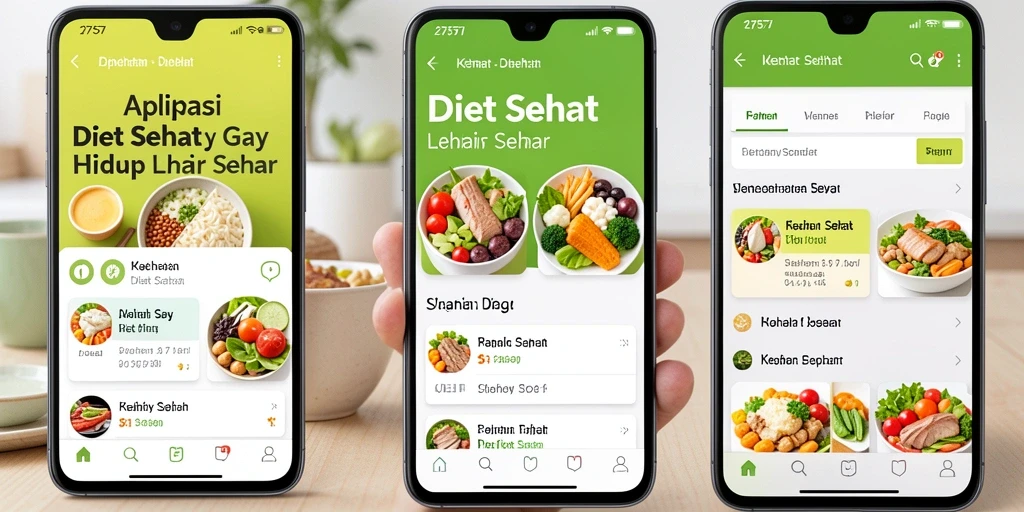 Tampilan antarmuka aplikasi Diet Sehat 2757 yang menarik dan intuitif.