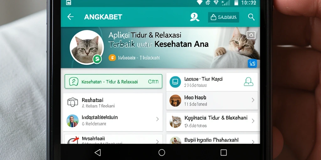 Tampilan antarmuka ANGKABET yang ramah pengguna untuk Tidur & Relaksasi.