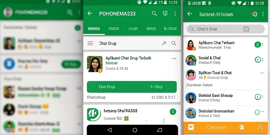 Tampilan antarmuka aplikasi POHONEMAS33 untuk chat grup.
