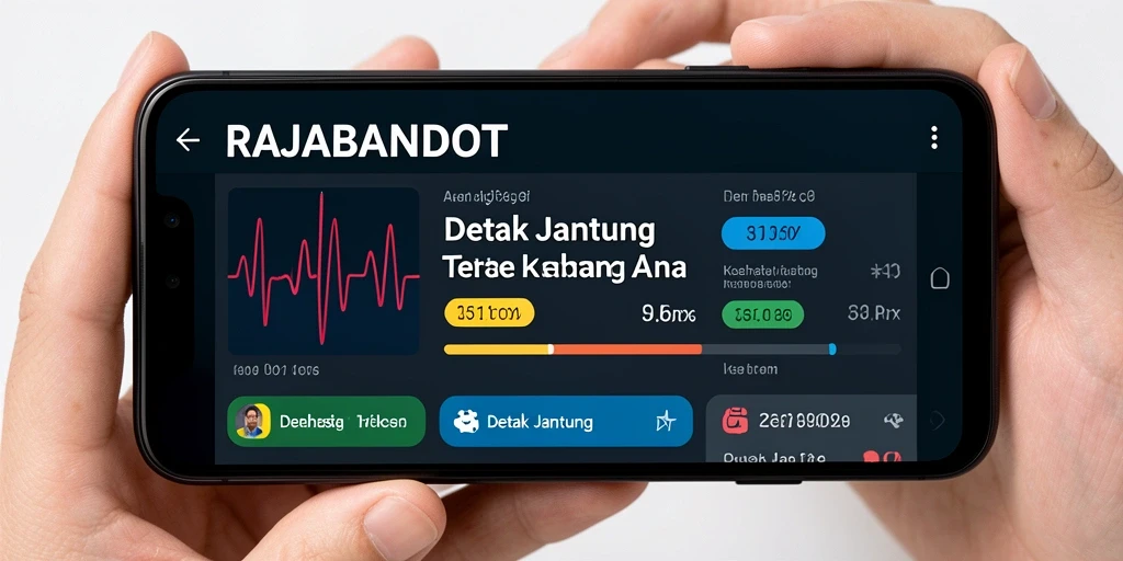 Antarmuka aplikasi RAJABANDOT menampilkan pengukuran detak jantung secara real-time.
