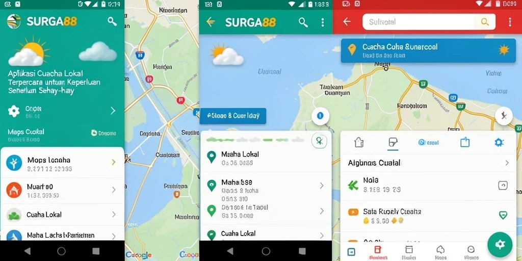 Antarmuka SURGA88 yang menampilkan informasi cuaca lokal dengan jelas.