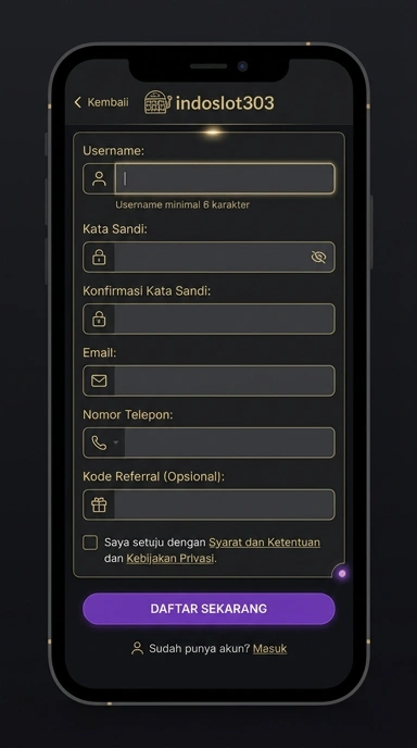 Panduan Registrasi Akun Baru indoslot303 untuk Android